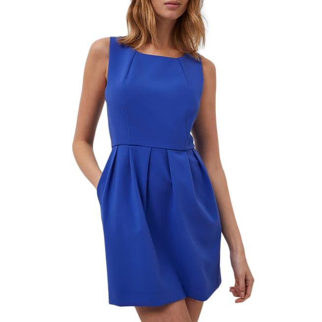 French Connection Blue Ito Mix Sleeveless Dress