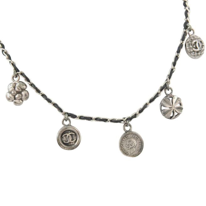 Vintage Chanel Silver Icon Charm Necklace