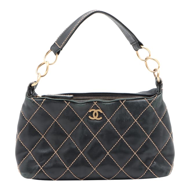 Vintage Chanel Black Wild Stitch Shoulder Bag