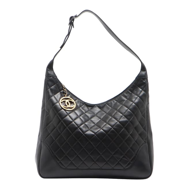 Vintage Chanel Black Quilted Hobo Bag