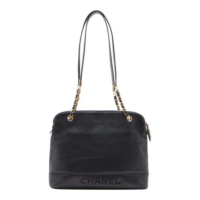 Vintage Chanel Black Coco Mark Shoulder Bag