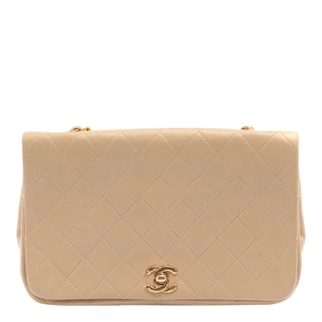 Vintage Chanel Beige Flap Bag