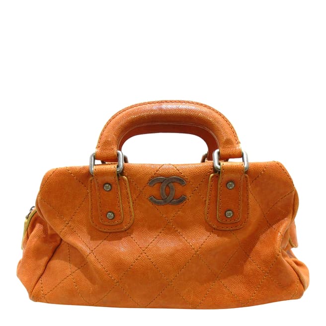 Vintage Chanel Bright Tan Wild Stitch Handbag