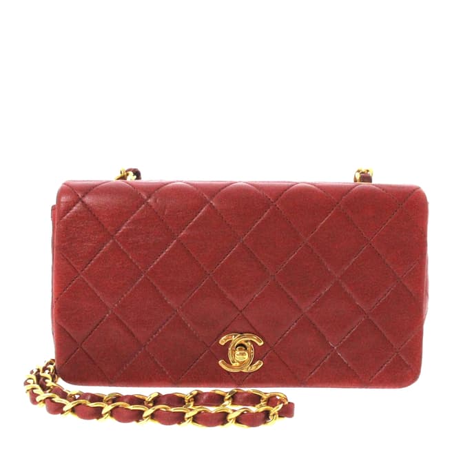 Vintage Chanel Red Matrasse Shoulder Bag
