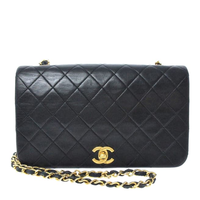Vintage Chanel Black Full Flap Shoulder Bag