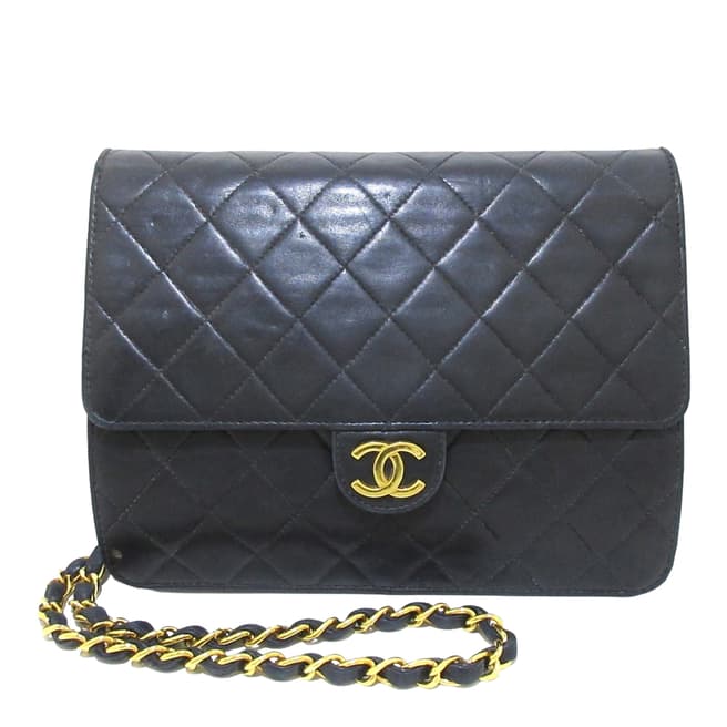 Vintage Chanel Black Classic Flap Shoulder Bag