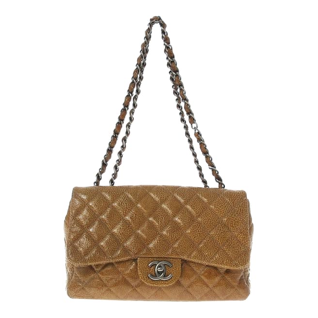 Vintage Chanel Tan Matrasse Shoulder Bag