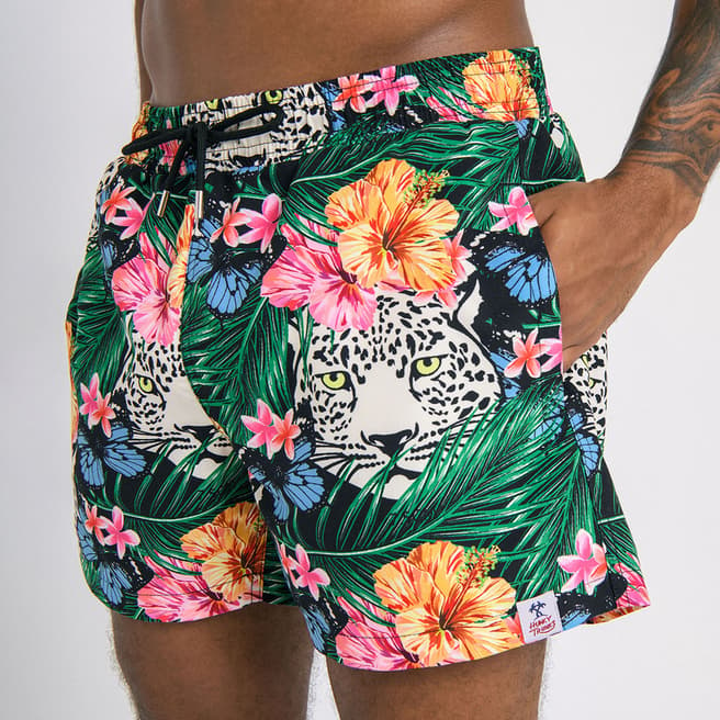 Hunky Trunks Multi Jungle Print Swim Shorts