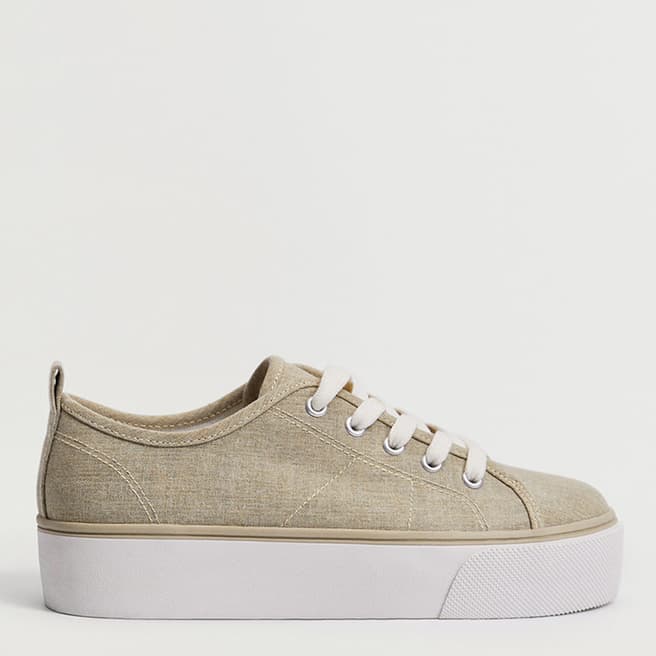 Mango Grey Lace-up cotton sneakers
