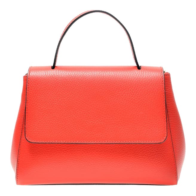 Luisa Vannini Red Leather Flap Design Handbag