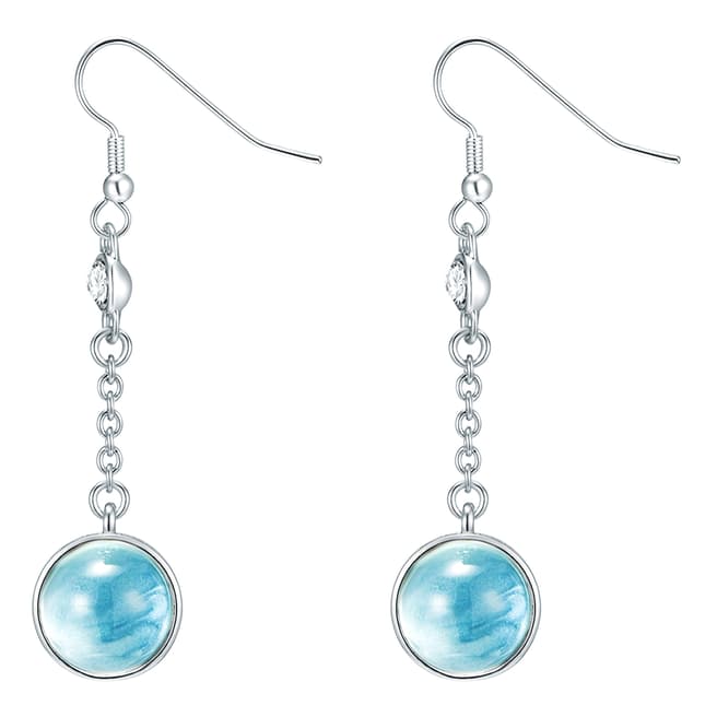 Saint Francis Crystals Silver/Blue Drop Earring Embellished With Swarovski Crystals