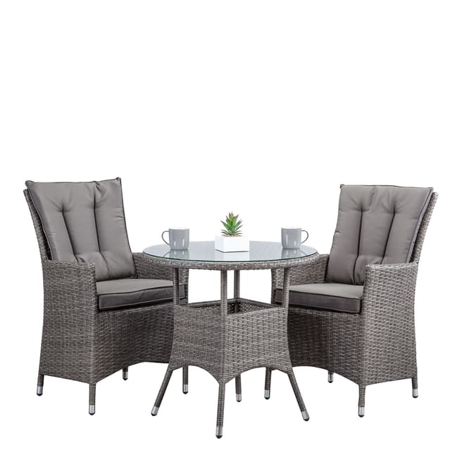 Olaki Rattan 76.5cm Round Table & 2 Chairs, Grey
