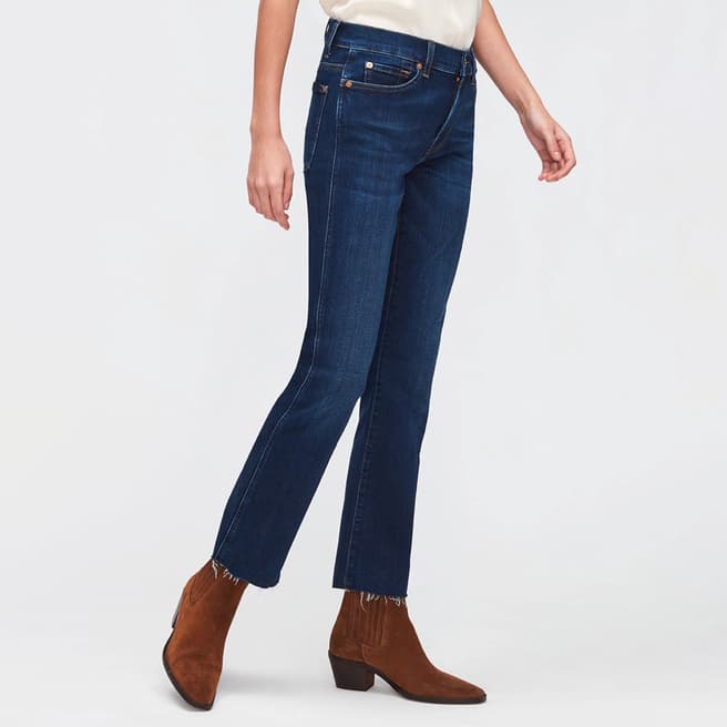 7 For All Mankind Dark Blue Straight Stretch Jeans