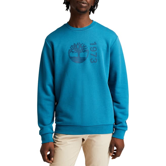 Timberland Teal Logo Print Sweatshirt