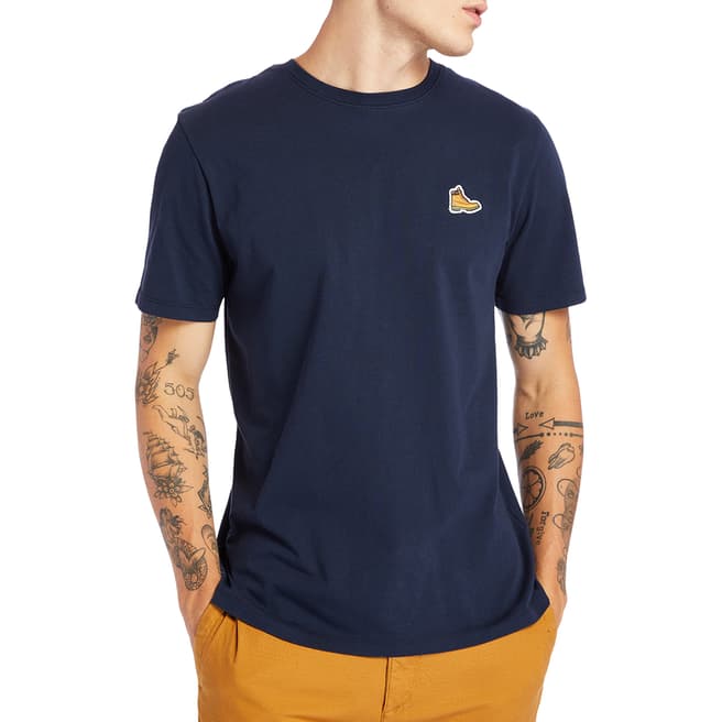 Timberland Blue Cotton Boot Logo T-Shirt