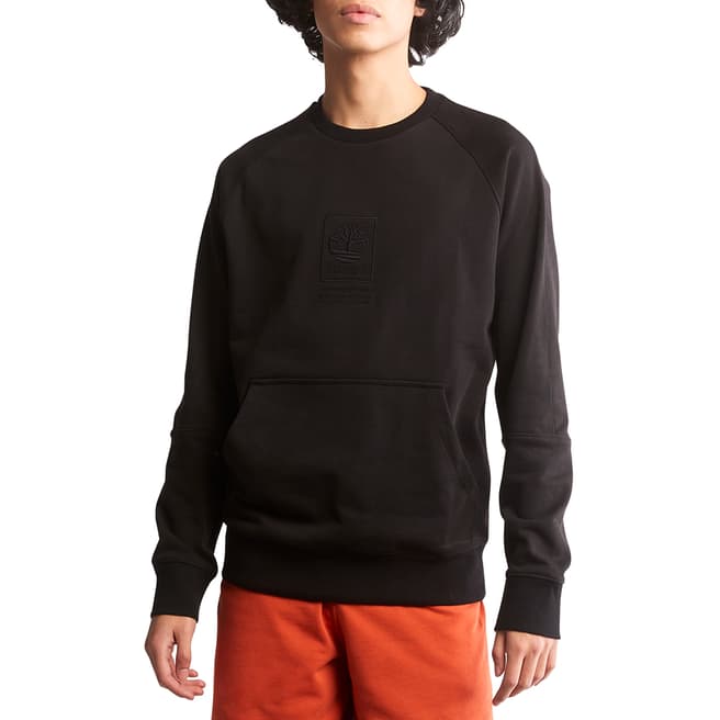 Timberland Black Cotton Blend Front Pocket Sweatshirt