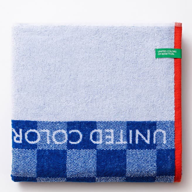 Benetton Kids Beach Towel, Blue Squares