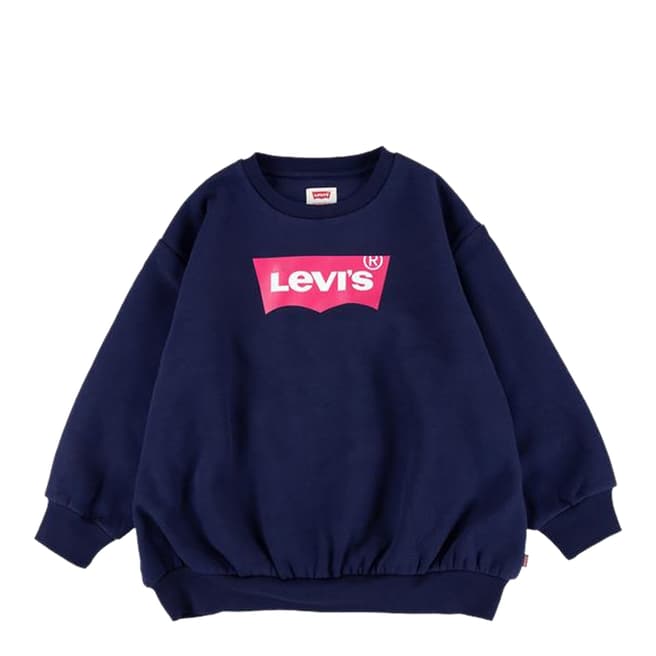 Levi's Girl Kid's Blue Logo Oversized Sweatshirt