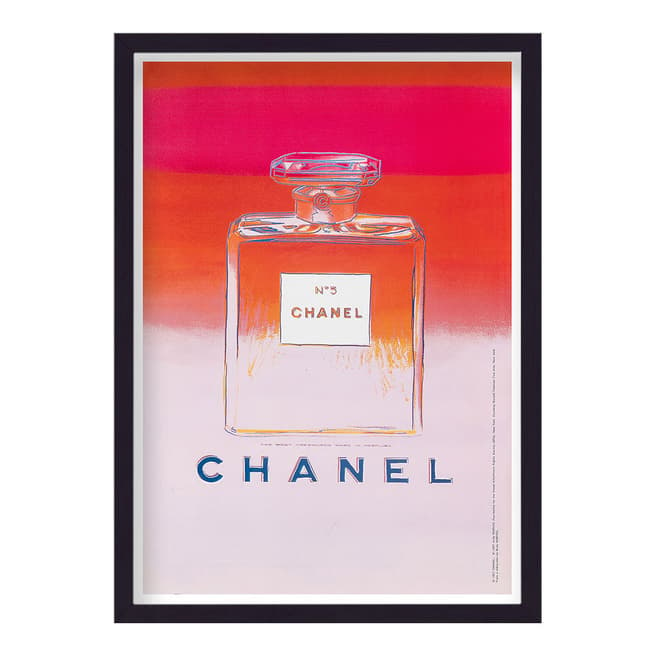Vintage Chanel Warhol Pop Art Print Chanel No 5 Red and Pink
