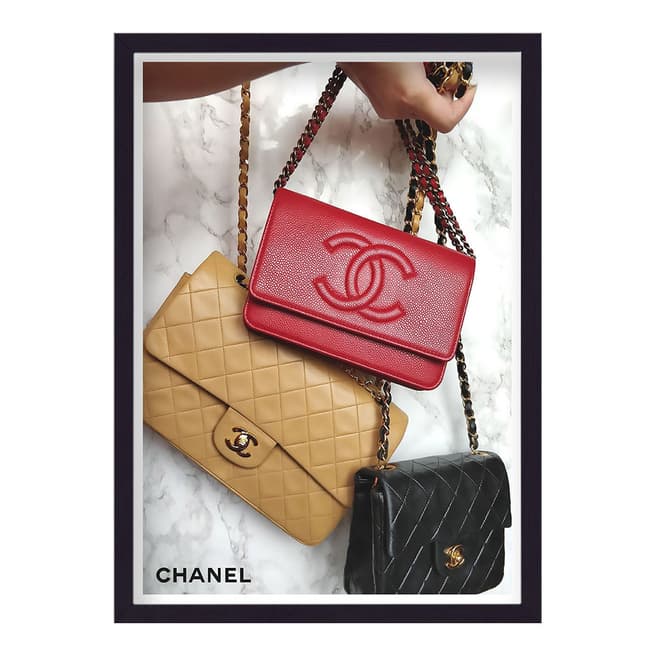 Vintage Chanel Bags 44x33cm Framed Print