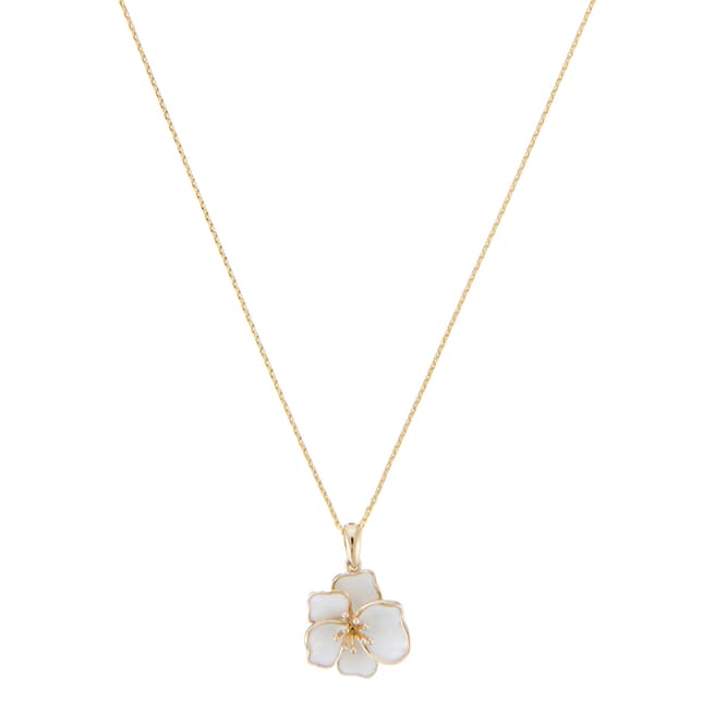 Diamantini Yellow Gold Orchid Pendant Necklace