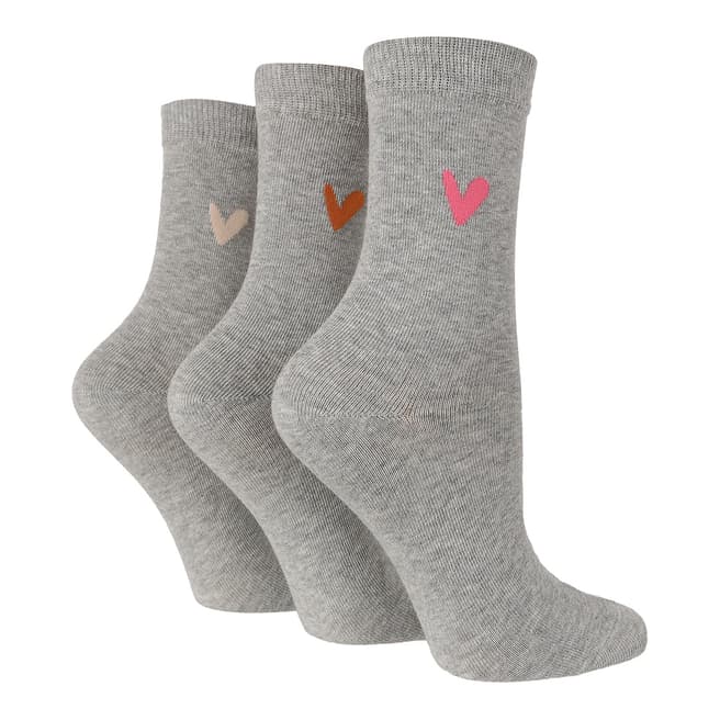 Caroline Gardner Plain Grey 3 Pack Socks