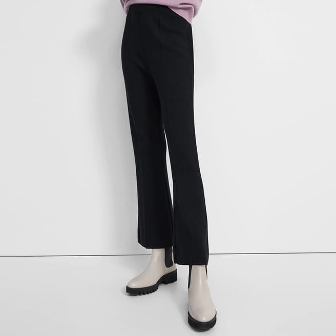 Theory Black Fit and Flare Trousers