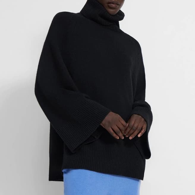 Theory Black Turtle Neck Knit Jumper