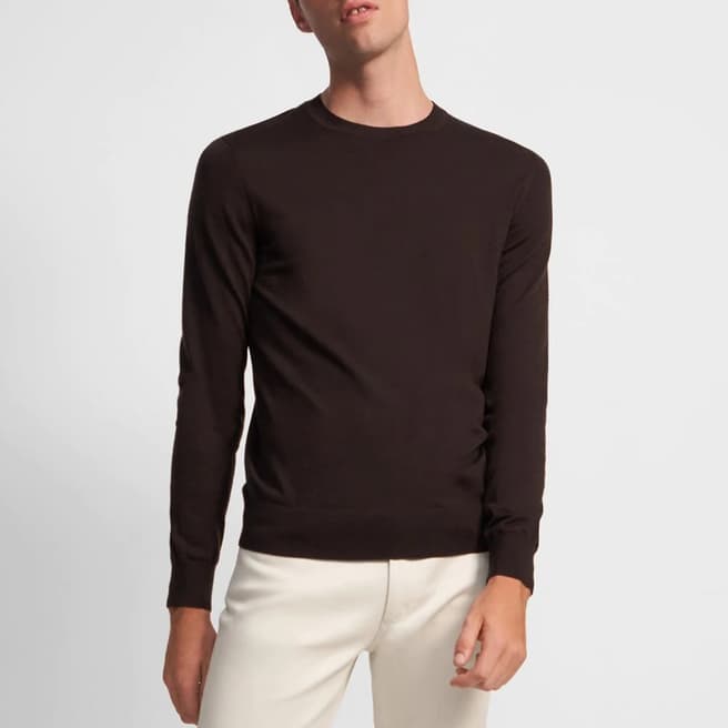 Theory Brown Crew Neck Jumper