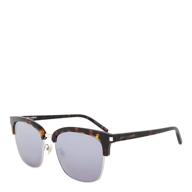 Saint Laurent Men's Silver Mirr Saint Laurent Sunglasses 56mm