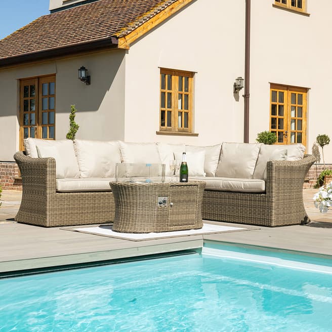 Maze SAVE £610 - Winchester Large Corner Sofa Set with Fire Pit Table