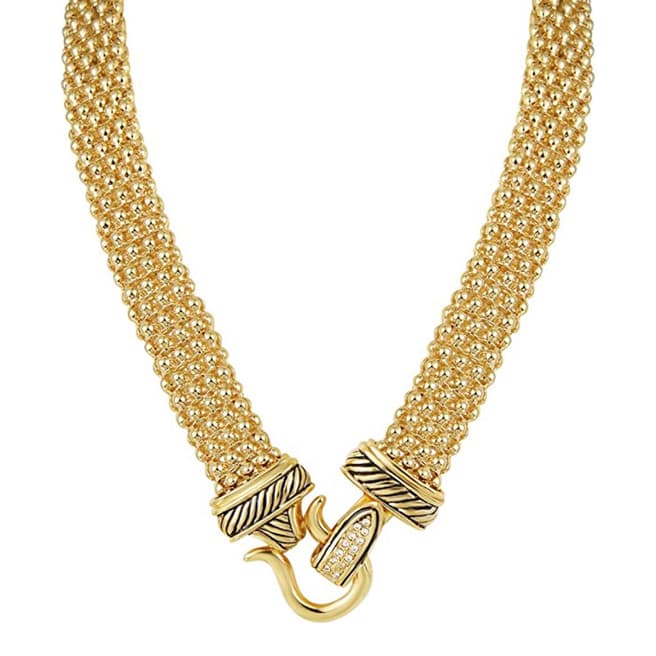 Chloe Collection by Liv Oliver 18K Gold Embelished Mesh Necklace