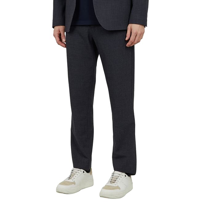 Ted Baker Navy Grov Check Trousers