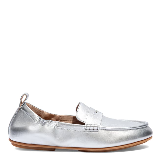 FitFlop Metallic Silver Allegro Penny Loafers 