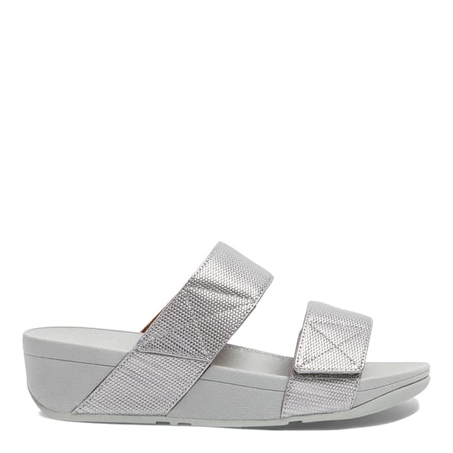 FitFlop Silver Mina Textured Glitz Slide Sandals