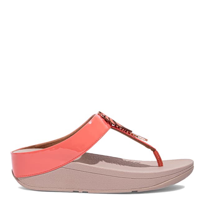 FitFlop Pink Fino Jungle Leaf Toe-post Sandals 