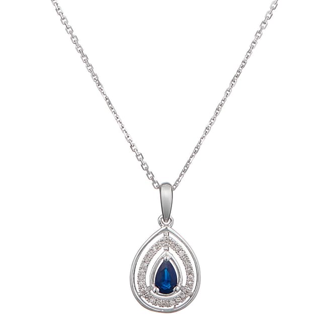 Diamond And Co Silver Ocean Sapphire Pendant Necklace