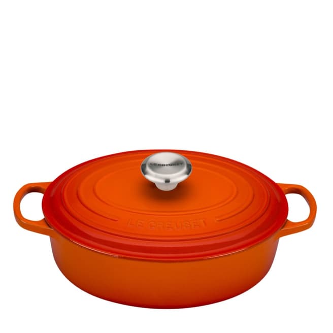 Le Creuset Orange Signature Cast Iron Oval Risotto Pot, 27cm