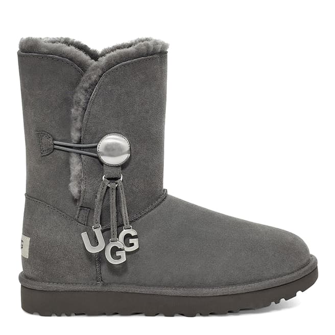 UGG Grey Bailey Button Charm Boots 