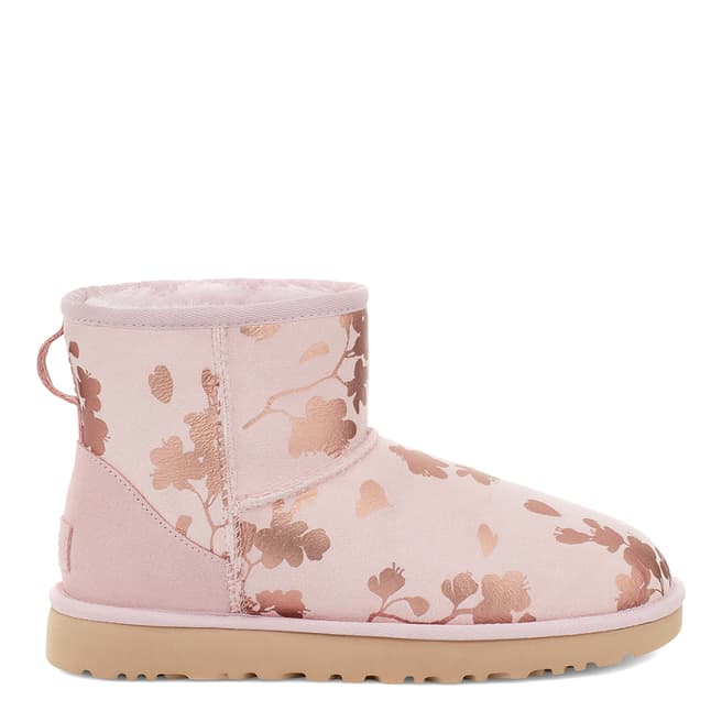 UGG Seashell Pink Classic Mini Floral Foil Boots