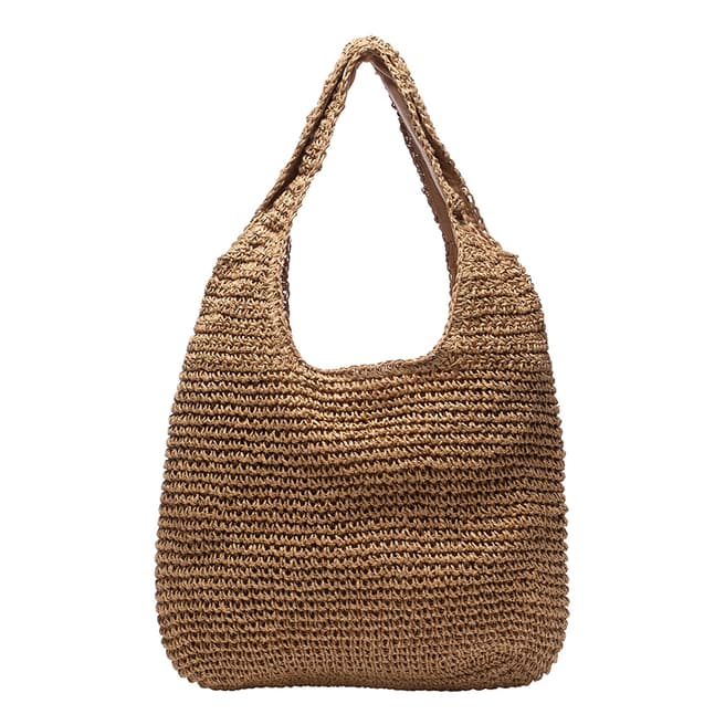 Laycuna London Minimalist Hollow Out Detail Straw Bag