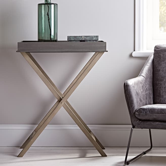 Cox & Cox Grey Topped Tray Table