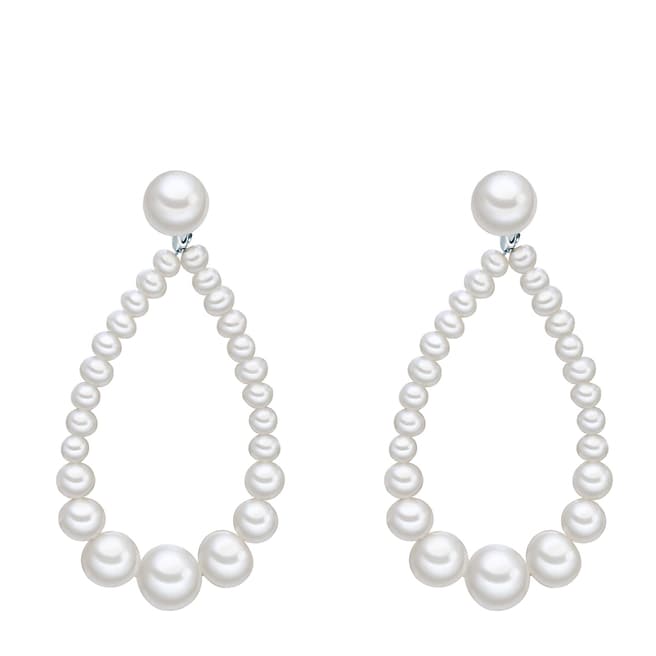 The Pacific Pearl Company Silver Cultured Pearl Hanging Earrings