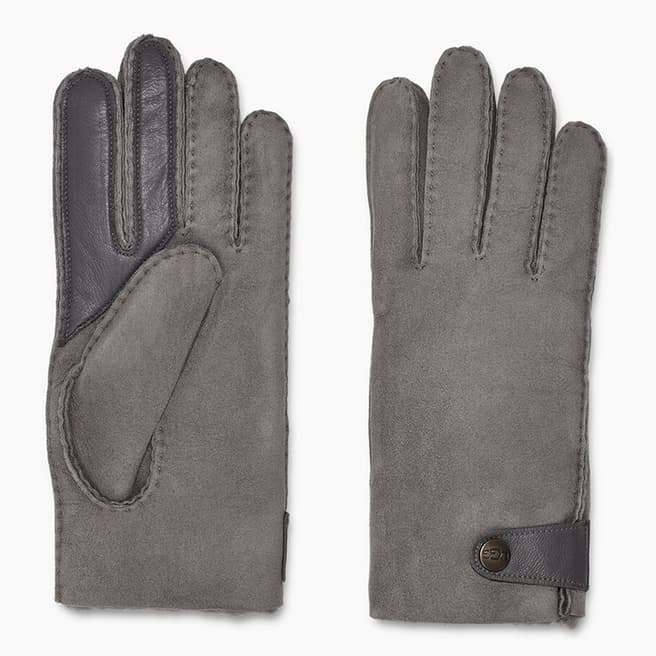 UGG  Grey UGG Sheepskin Side Tab Tech Gloves