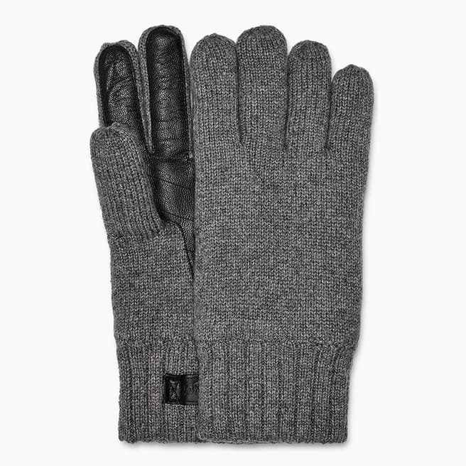 UGG Grey UGG Knit Palm Patch Gloves