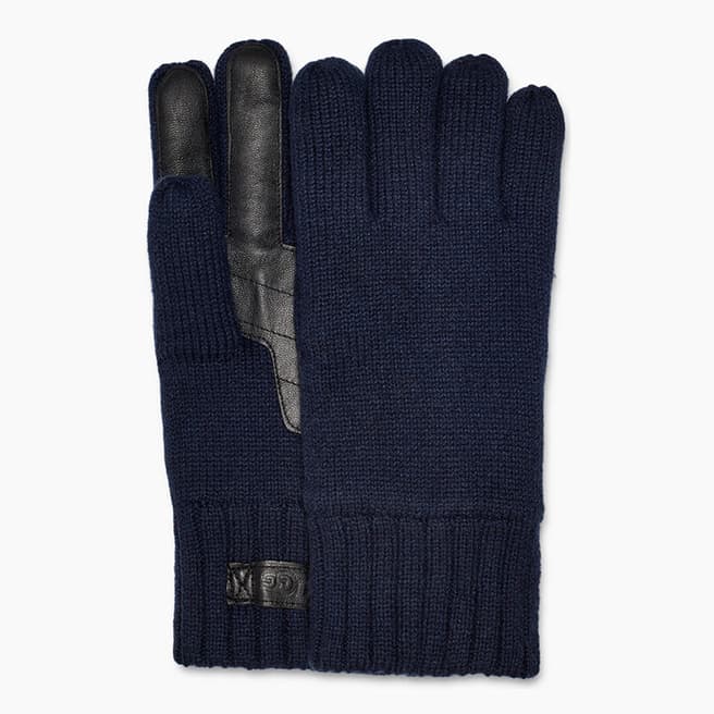 UGG  Blue UGG Knit Palm Patch Gloves
