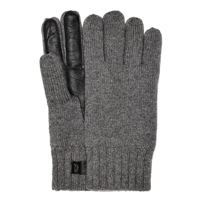 UGG Grey Blue UGG Knit Gloves With Palm Patch
