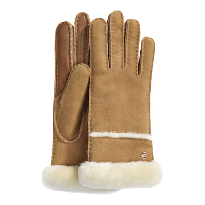 UGG Brown UGG Seamed Tech Gloves (Boxed)