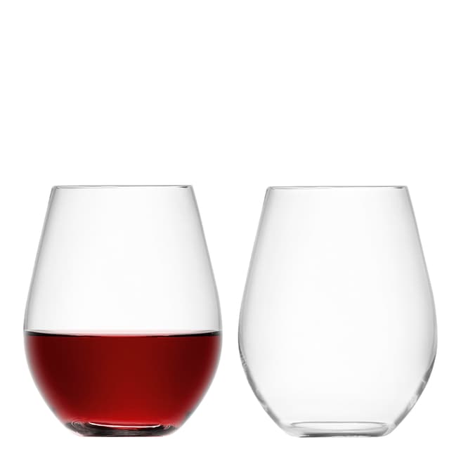 LSA Wine Stemless Red Wine Glass Set of 4, 530ml 