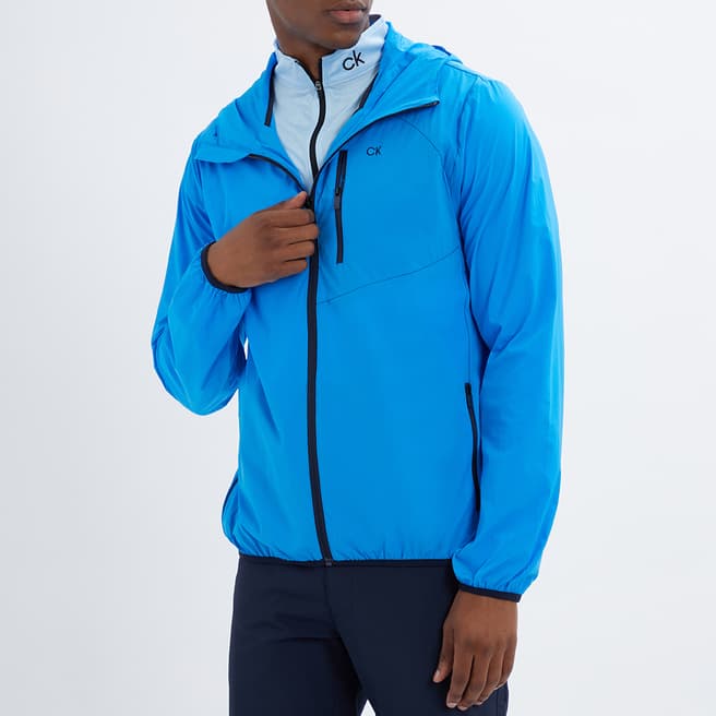 Calvin Klein Golf Blue Water Repellent Lightweight Hooded Jacket